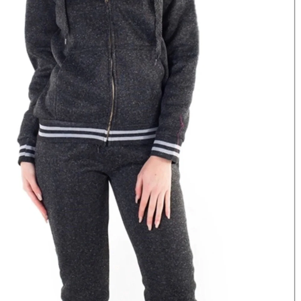 🔥JUNIOR’S MELANGE, FAUX SHERPA LINED HOODIE AND JOGGER SET SIZE SMALL